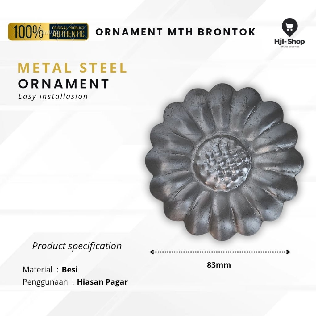 Ornament Pagar Matahari polos, Brontok | Ornament Besi plat Aksesoris Pagar Tralis