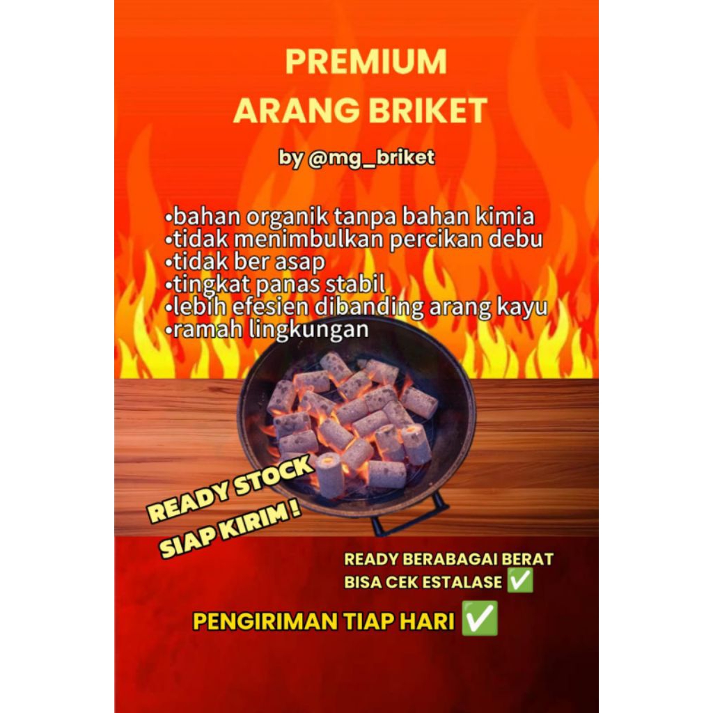 ARANG BRIKET GRADE A / ARANG BRIKET 10KG /ARANG BRIKET PREMIUM / ARANG BBQ / ARANG BAKARAN / ARANG S