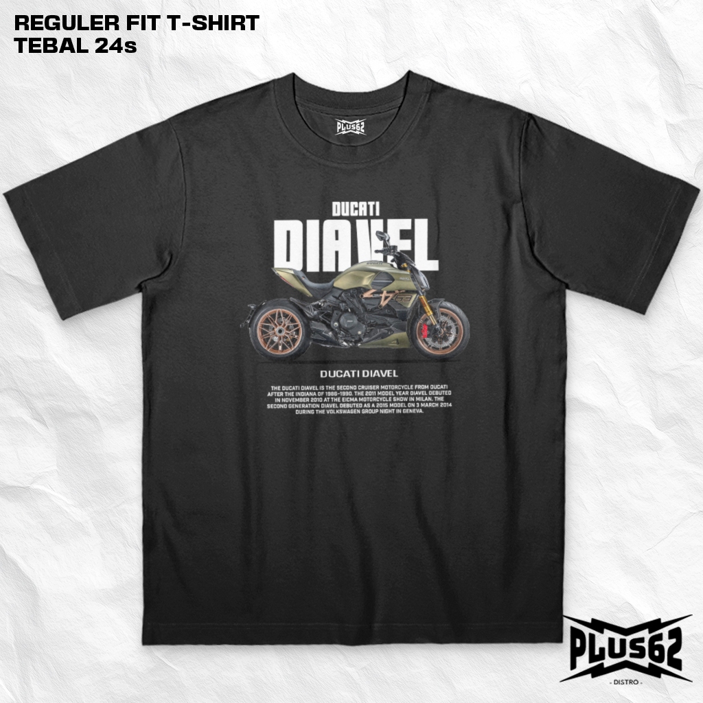 Plus62 Distro - Kaos Premium Tebal 24s Original Series Motor - ducati diavel - ED0298
