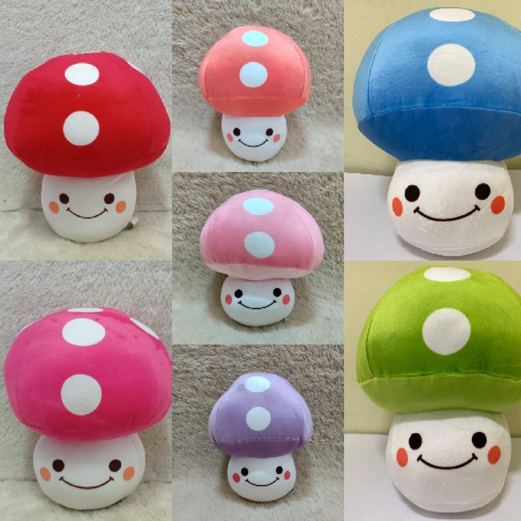 Boneka lucu jamur boneka jamur murah 20 cm boneka murah model jamur bulu halus
