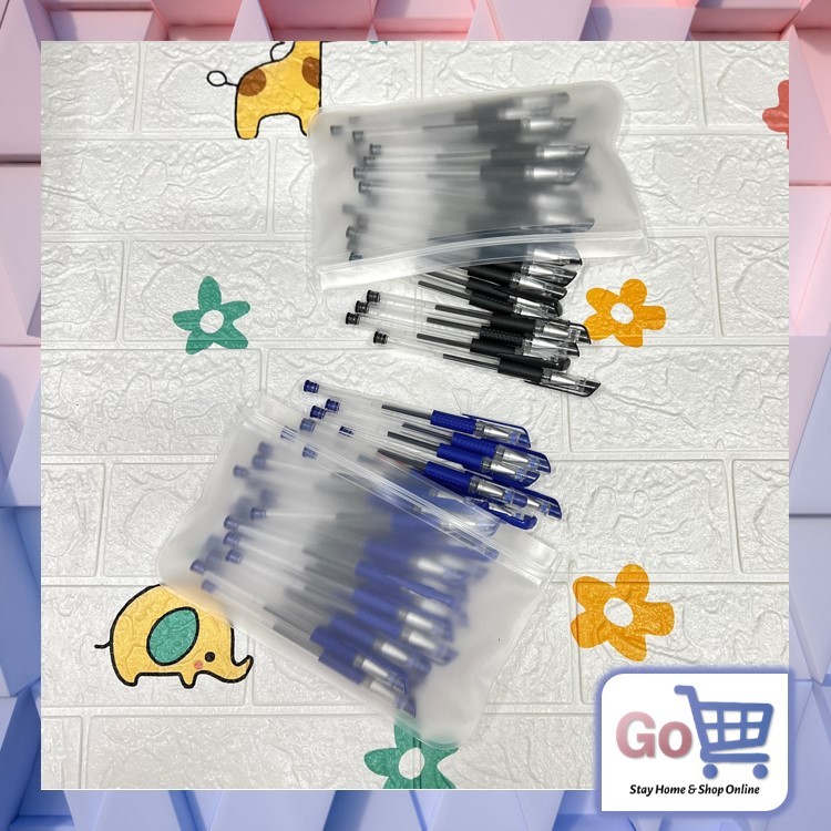 

Go - S1300 Pouch Pena Isi 30PCS / Pulpen Gel 0.5 mm / Alat Tulis Set / Perlengkapan Sekolah