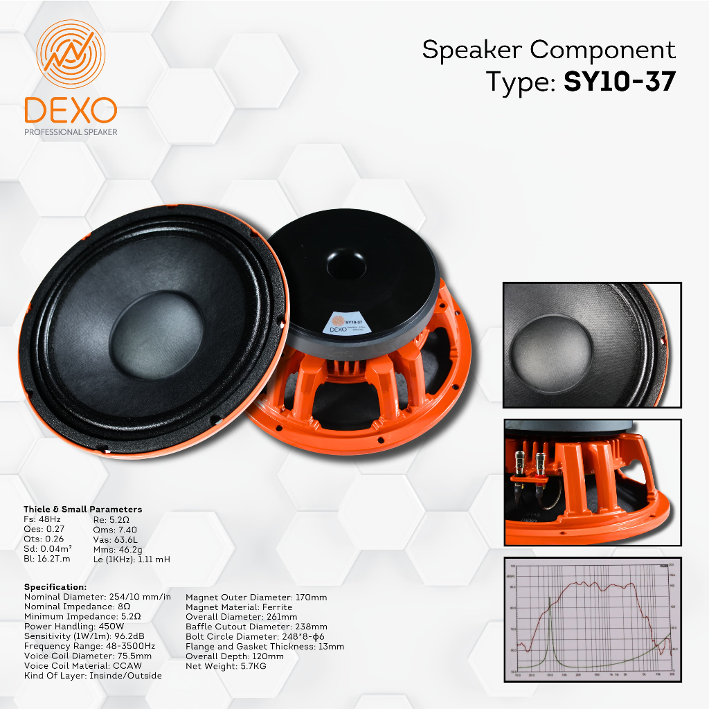 Speaker Dexo 10" / Speaker Dexo SY 10-37 / Speaker dexo SY10-37 / Speaker Dexo 10inc Orginal Dexo