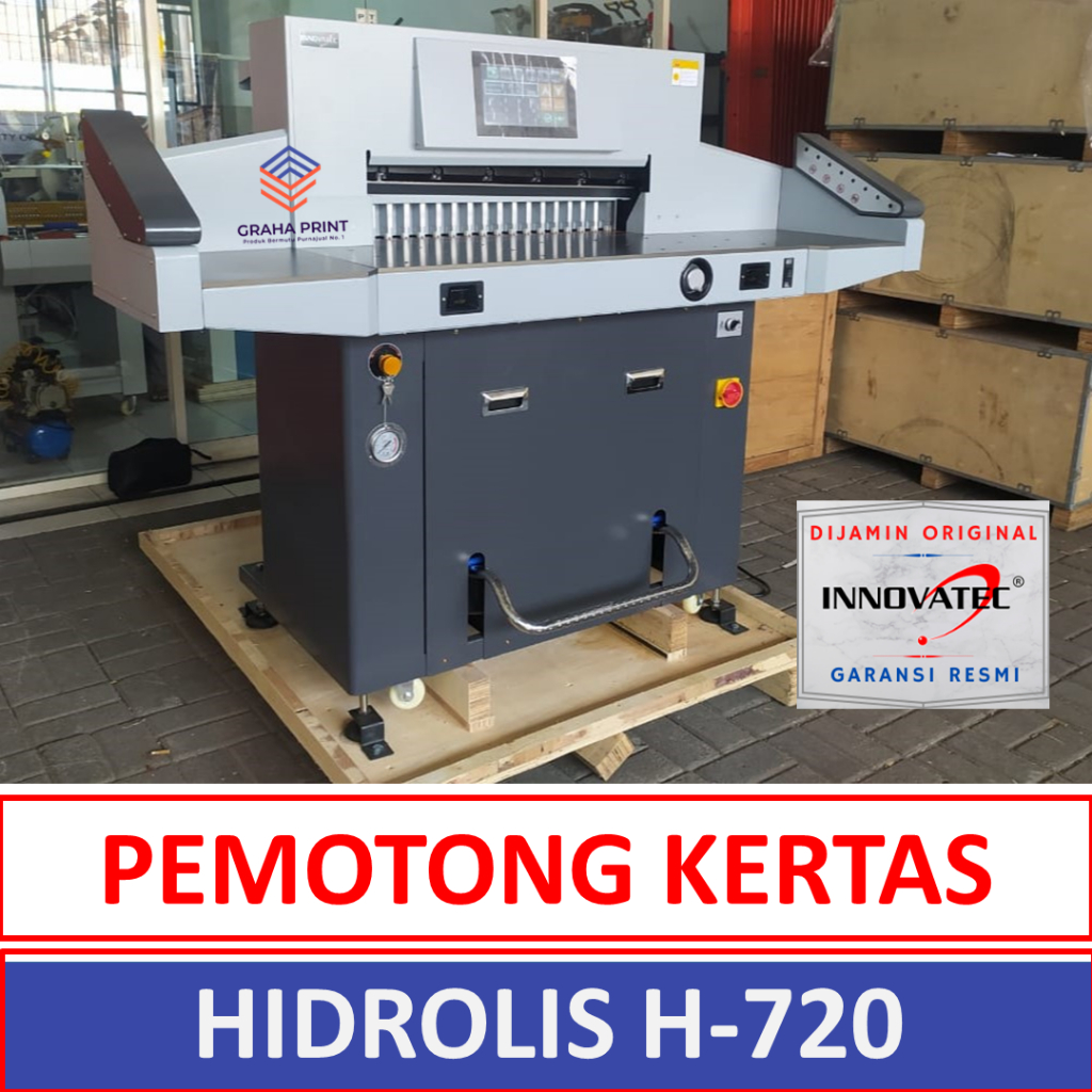 INNOVATEC Mesin Pemotong Kertas Hidrolis H 720 - Alat Potong Kertas Digital Elektrik Otomatis 70 Cm