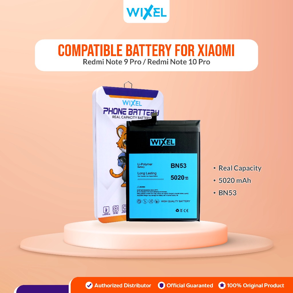 WIXEL ORIGINAL Baterai XiaoMi BN53 Redmi Note 9 Pro / Note 10 Pro Batre Batrai Battery HP Handphone 