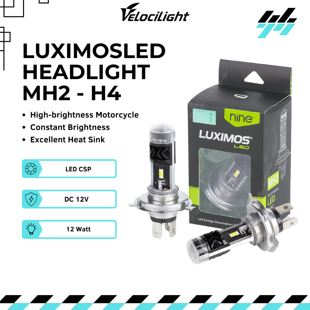 Lampu Depan Motor 12W LED PNP Super Terang Putih Vixion Scoopy Verza Bebek Matic MH2 - LUXIMOS NINE