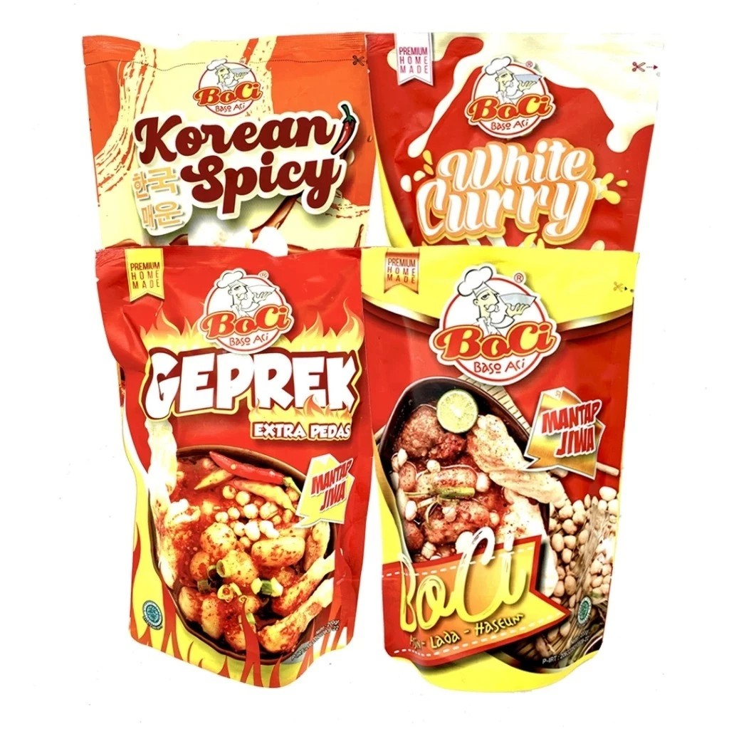 

BOCI mantap jiwa, Geprek, white curry, toping dan Cuanki boci