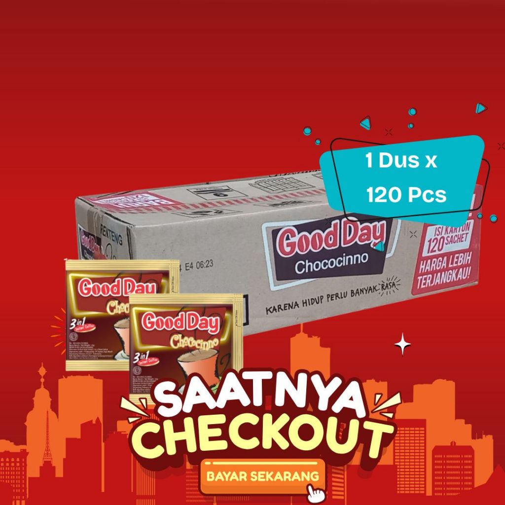 

GOOD DAY CHOCOCINNO 3 IN 1 INSTAN COFFEE 1 DUS ISI 12 RENCENG