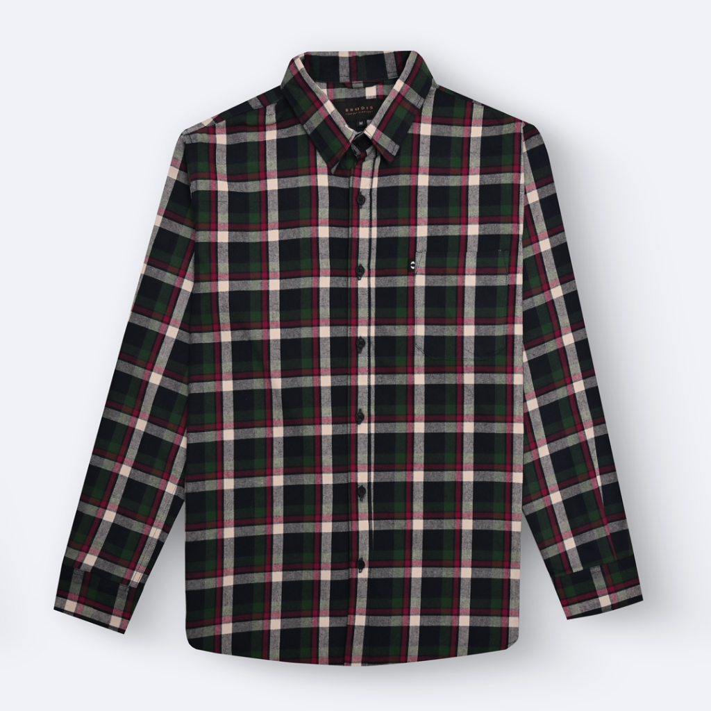 Broodis Kemeja Flannel S. Rabat Lengan Panjang