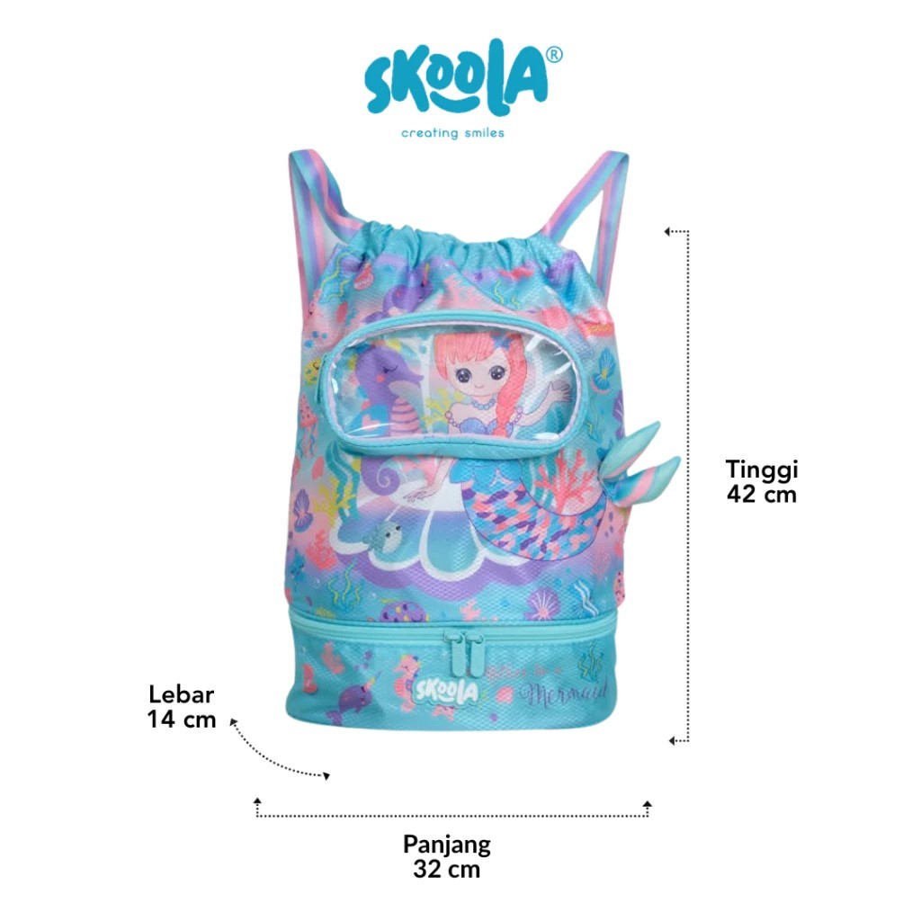 Tas Renang Ransel Anak Perempuan Motif Mermaid