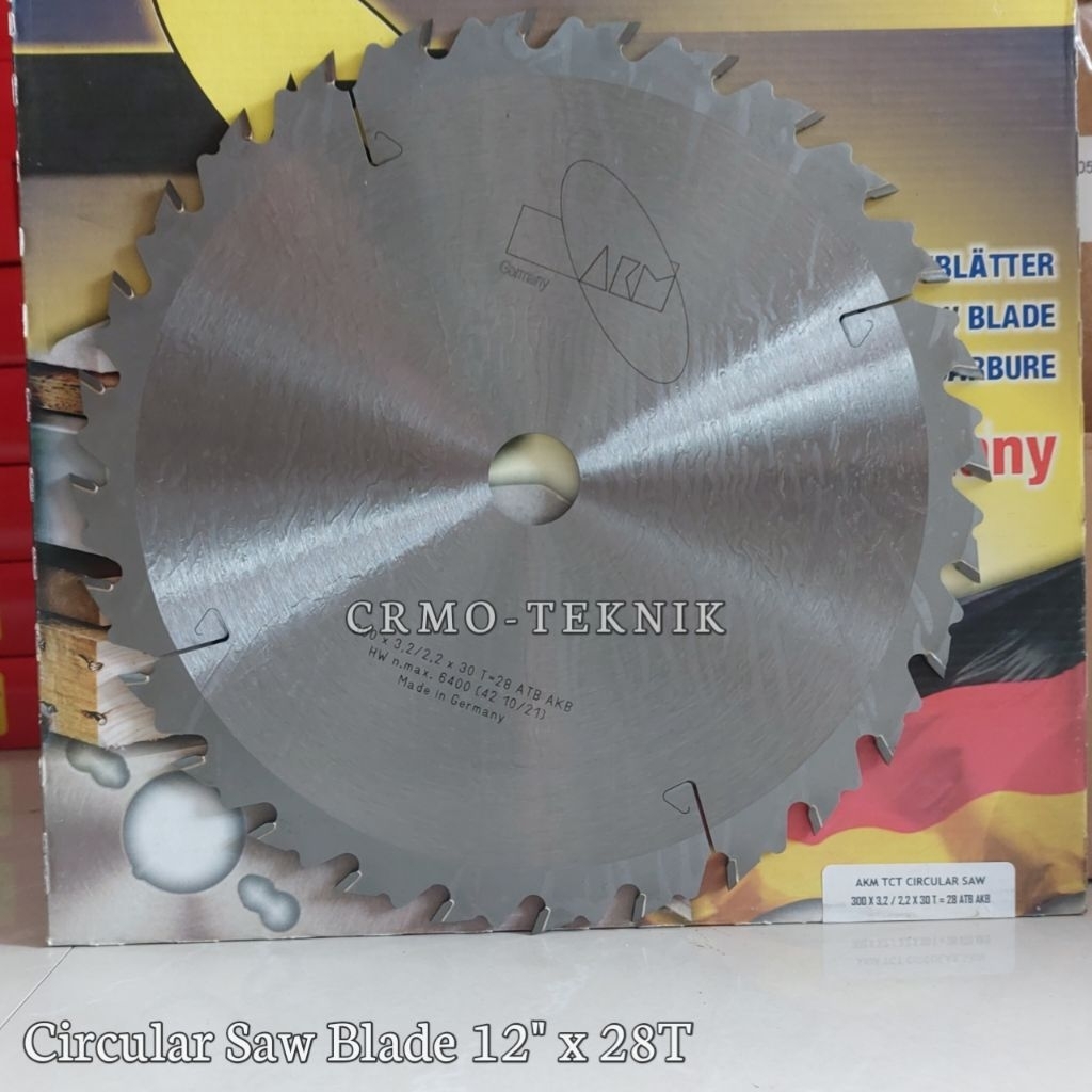 Mata Gergaji Kayu 12" x 28T AKM TCT Circular Saw Blade 12 Inch / 30 Cm Gergaji Bundar Mata Tanduk