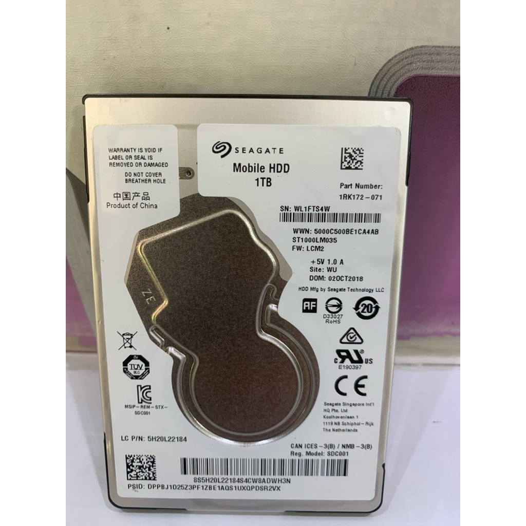Hardisk SEAGATE  Kapasitas 1TB Kondisi second
