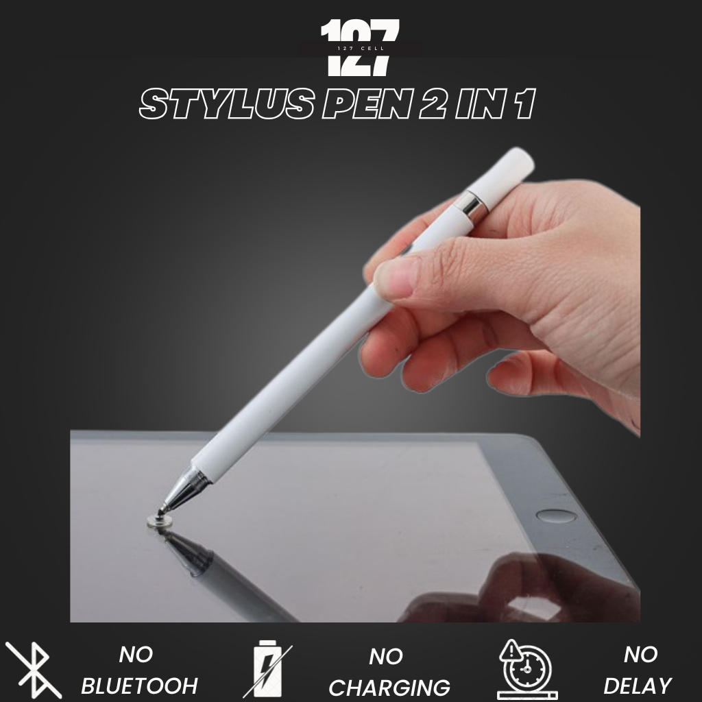 Stylus Pen 2 in 1 Touchscreen & Bolpen Untuk HP Tablet Laptop Universal
