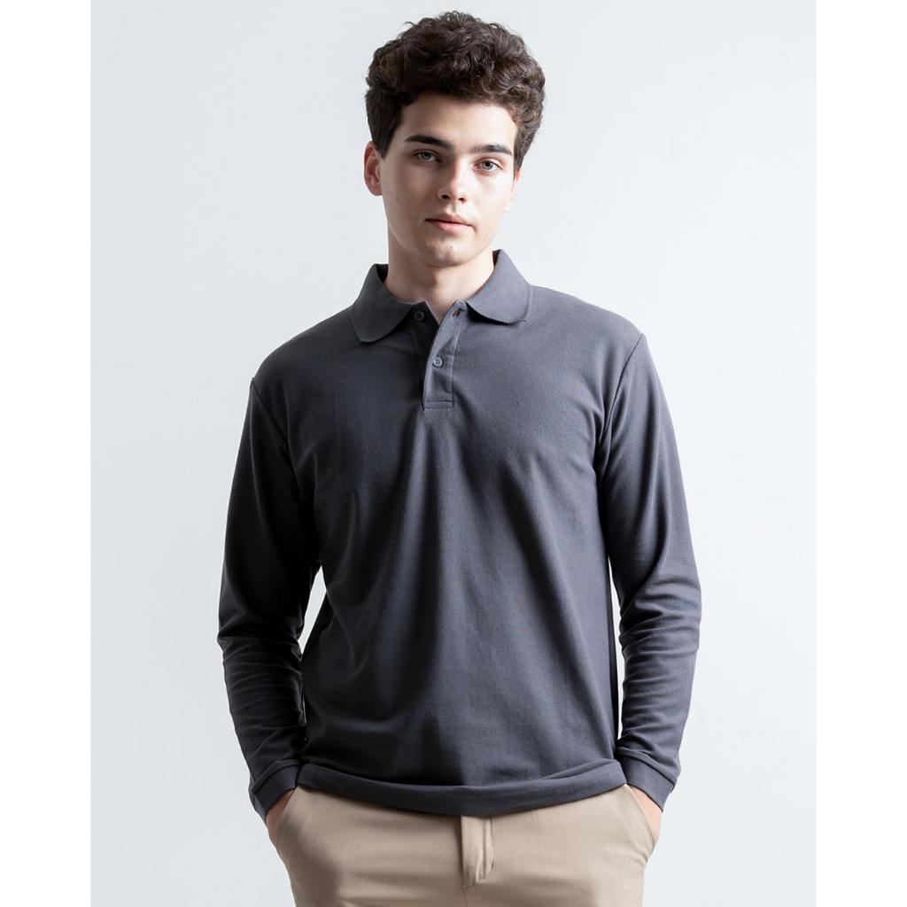 HSRM - Hubner Polo Shirt Long Sleeve Dark Grey