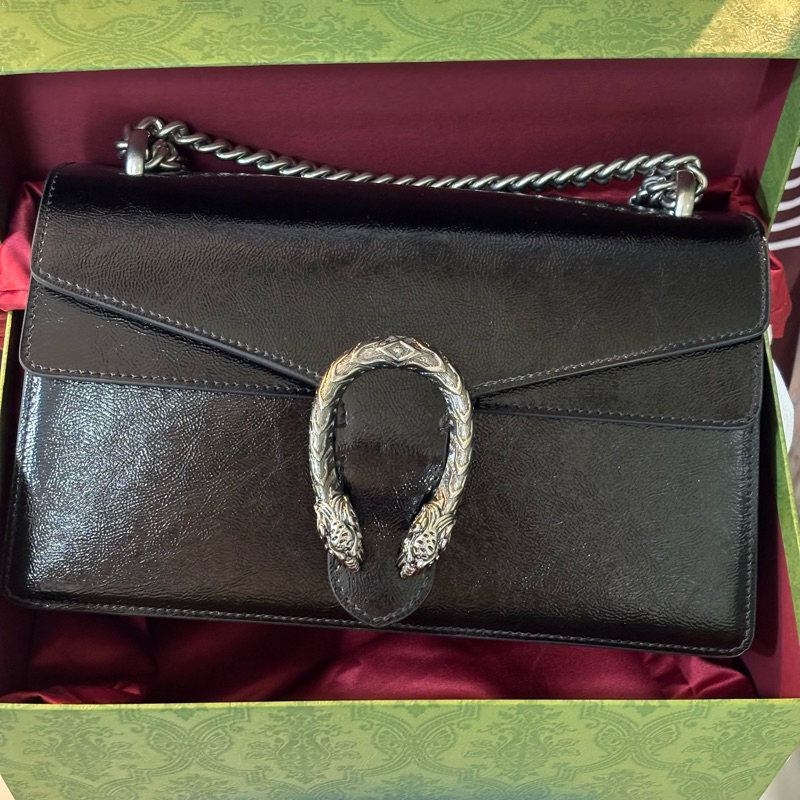 Tas GC Dion Medium 28 cm Black Pattent Original Leather