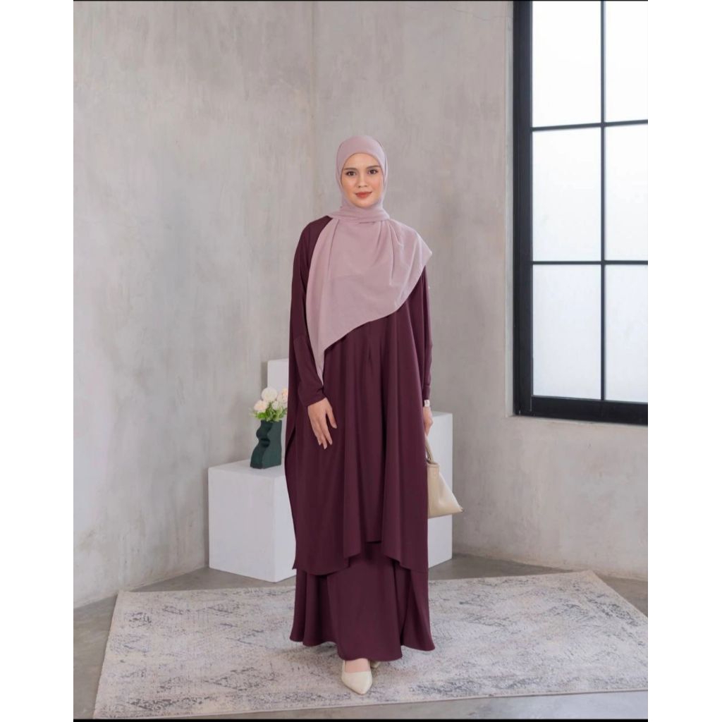 NOIR SET TUNIK ROK(SATU SET) MAHOGANY SM By Azmiza official