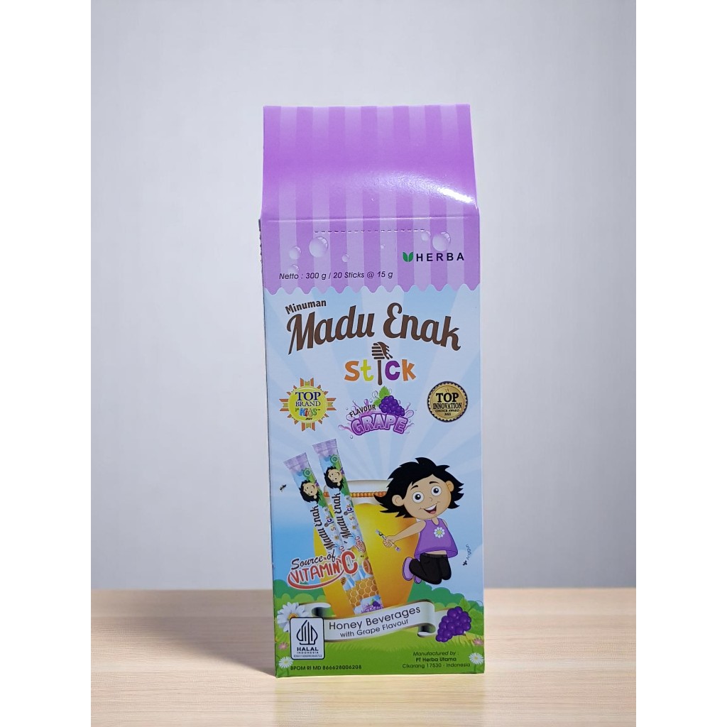 

minuman madu enak stick rasa grape / lychee isi 20 stick @ 15 g