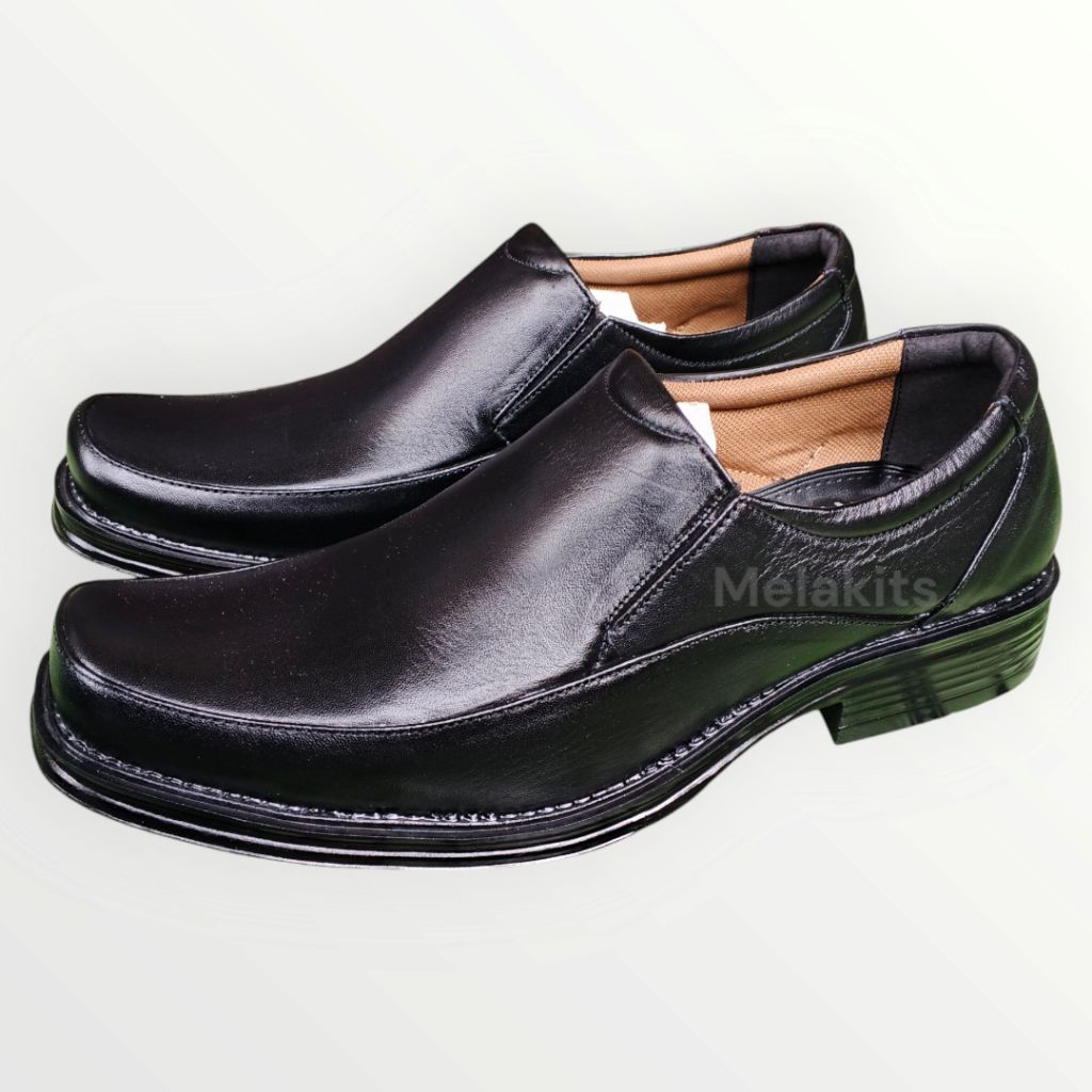 Sepatu Pria Sepatu Pantofel Pria Kulit Asli Sepatu Pantofel Polos Hitam