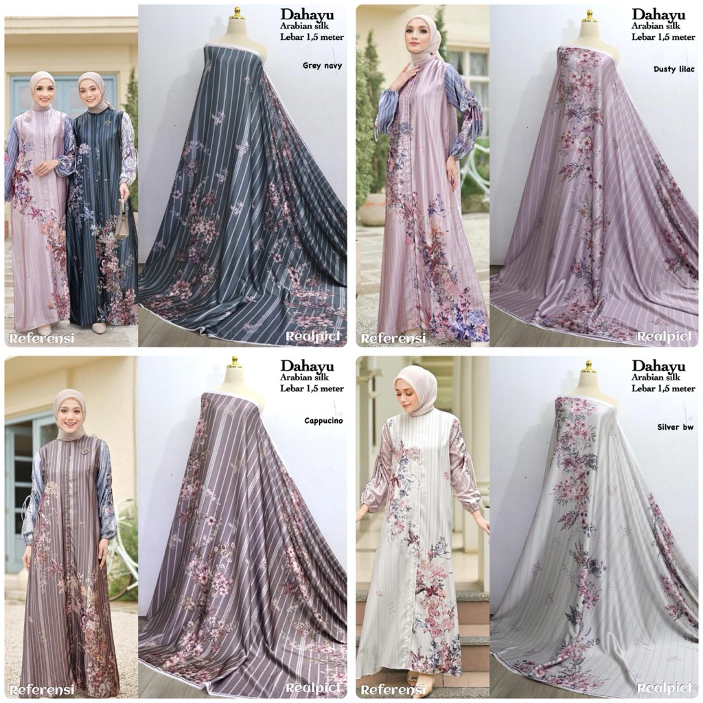 kain meteran arabian silk / kain silk motif / kain sarimbit dan seragaman / kain meteran serat silk 