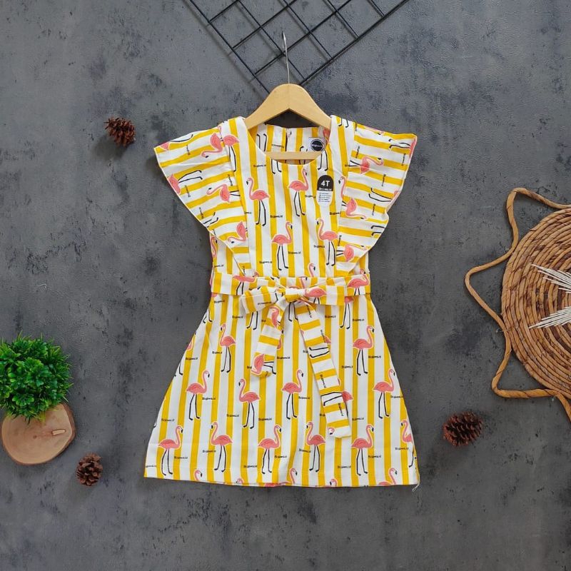 Ruffle dress flamingo