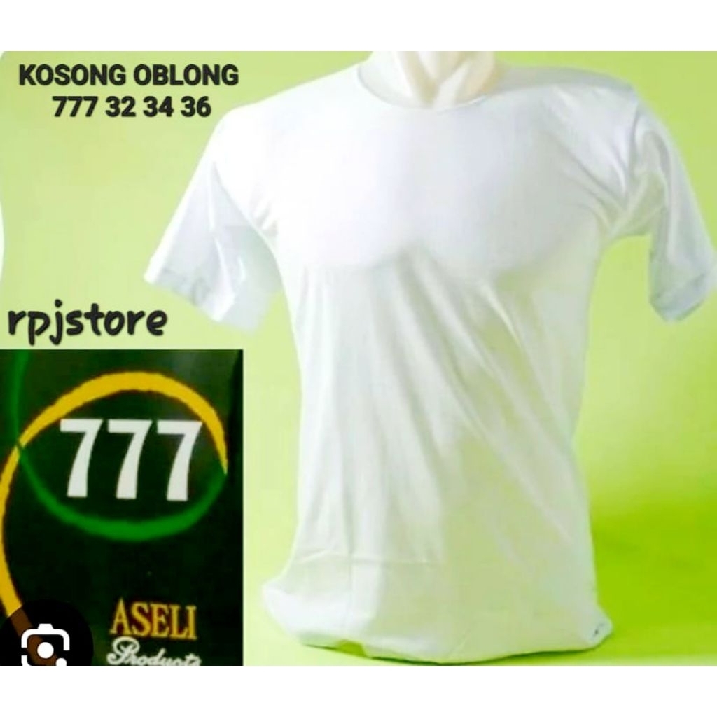 KAOS OBLONG 777 PUTIH POLOS KATUN