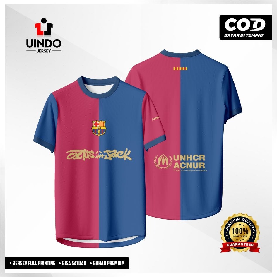 BIKIN JERSEY 1 HARI JADI | JERSEY BARCELONA X TRAVIS SCOTT CACTUS JACK EL CLASICO 2025 FULL PRINTING