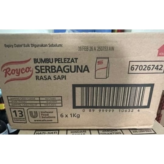 

Royco Kaldu Sapi / Ayam 1 kg / 1000 gram x 6 pcs per 1 Dus / Karton (ukuran 1000 gr)