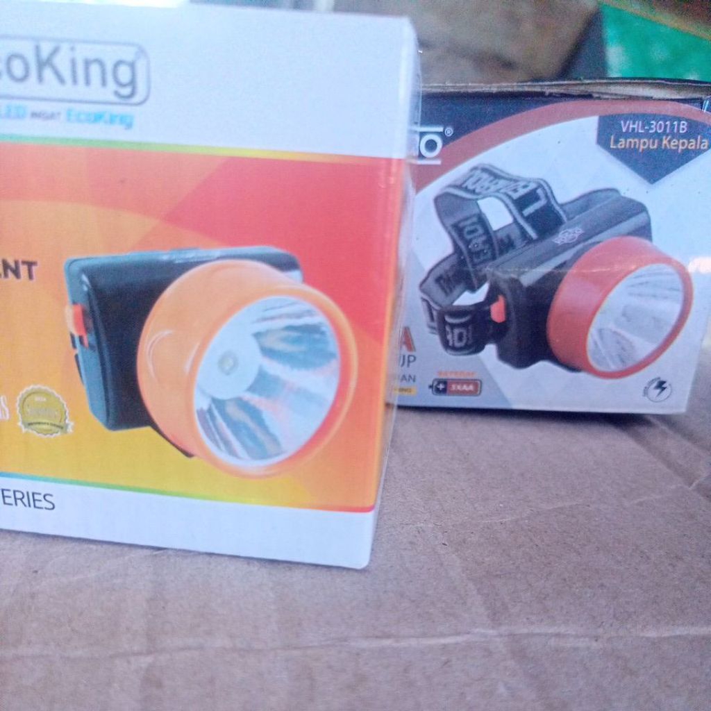 Senter Kepala Cahaya Putih + Kuning