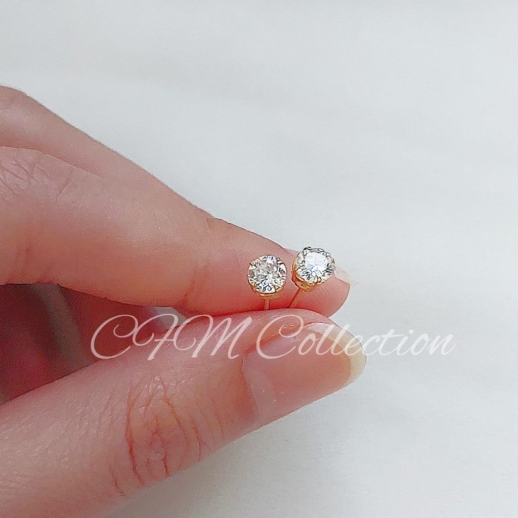 Anting Tindik Perak Bayi 1/4 Gram Lapis Emas