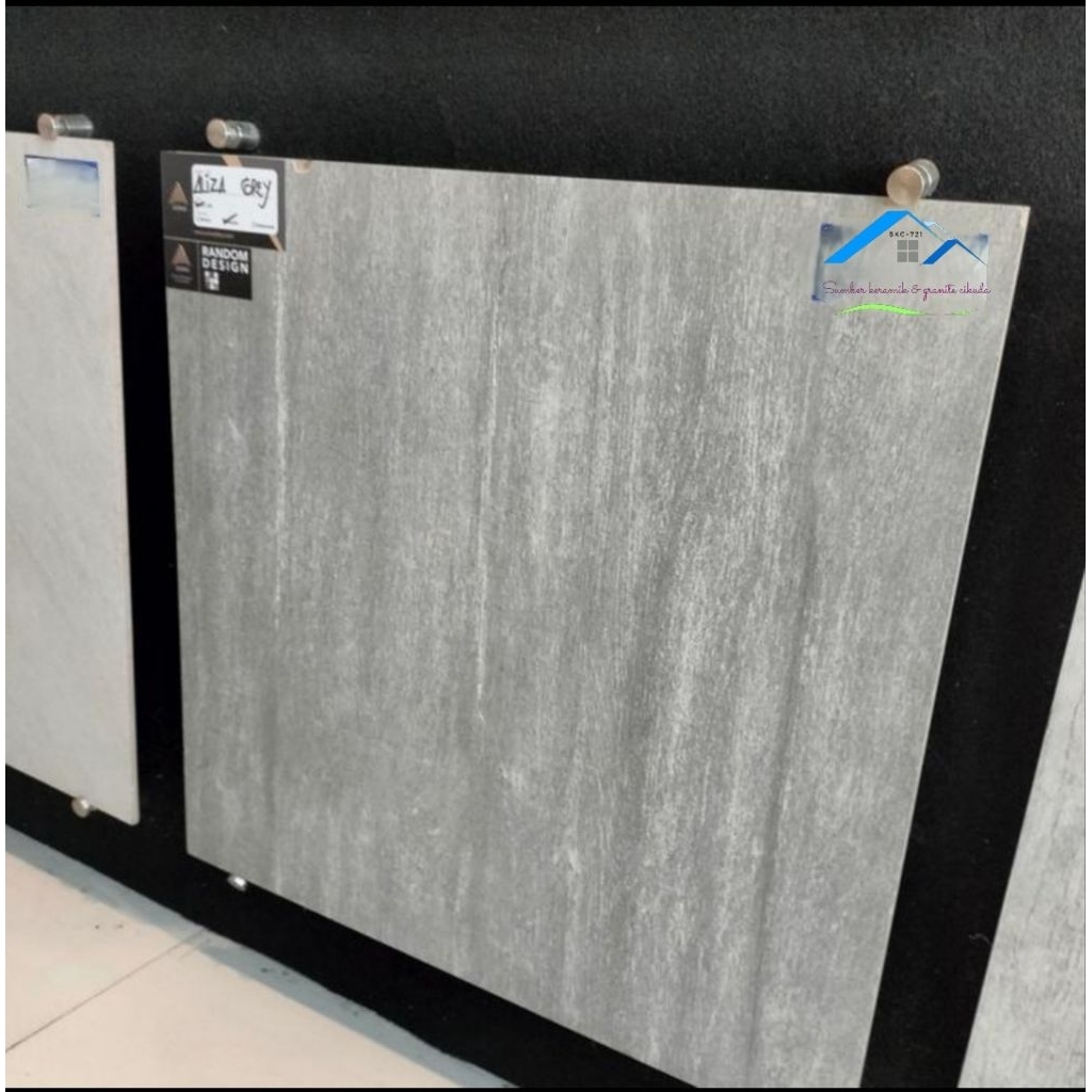 PROMO GRANIT 60X60 IKATAN MOTIF KAYU TEXTUR MATT KASAR | ARNA ALIZA GREY