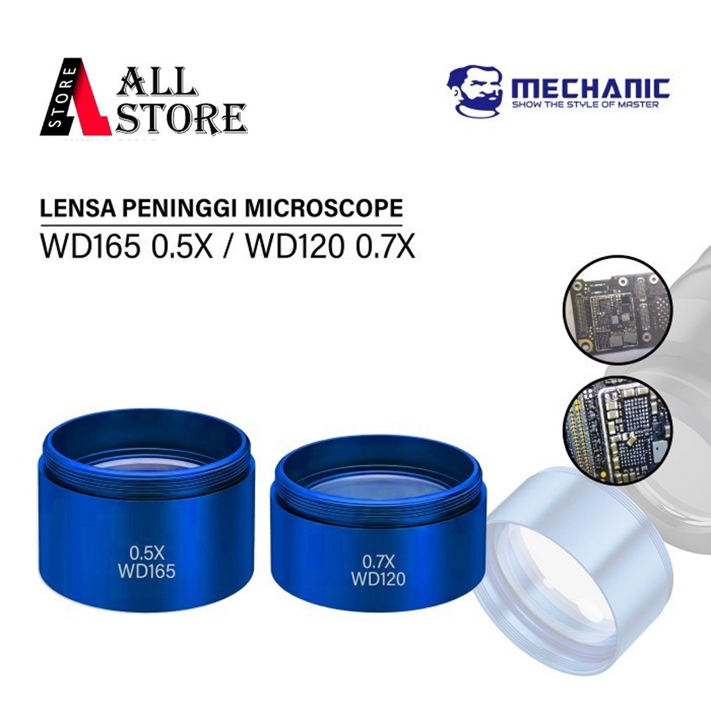 Mechanic MCN-0.5X / MCN-0.7X Lensa Peninggi Microscope Mikroscope Auxiliary Objects Lens Microscope 