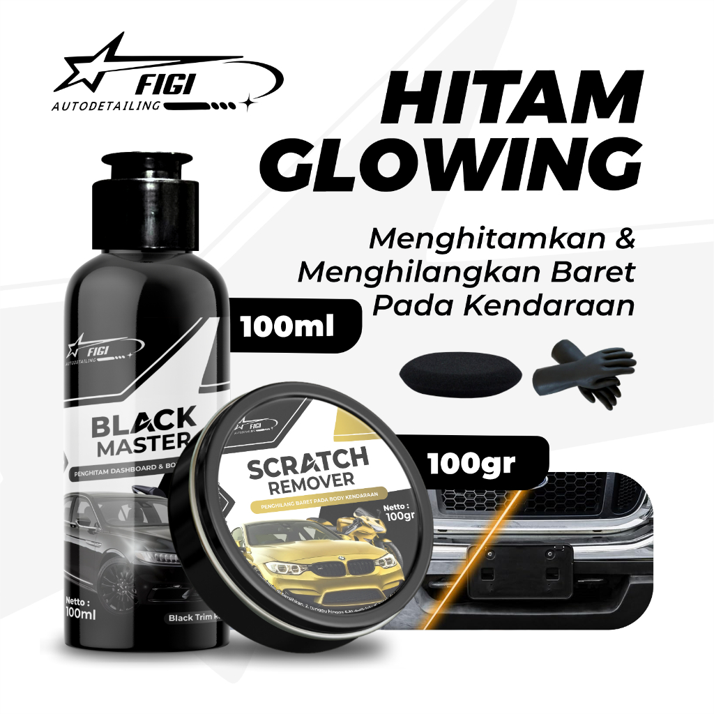 Radejarrr - Paket Figi Black Master + Scratch Remover Penghitam Body Motor & Penghilang Baret