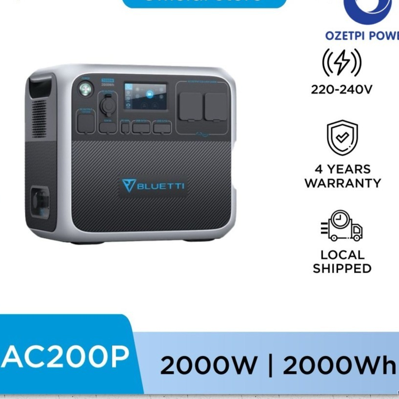 Bluetti AC200P, Portable Power Station, 2,000W / 2,000Wh + Expandle Battery B230 & B300