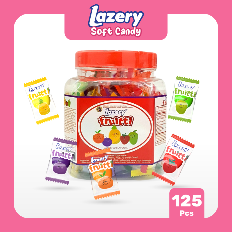 

Union - Permen Lazery Fruitti Ples 337 gram - Lazery Fruitti Candy Jar
