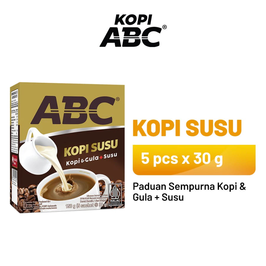 

ABC Kopi Susu Gula Instant Mix Coffee 3in1 30gr 5Sachet