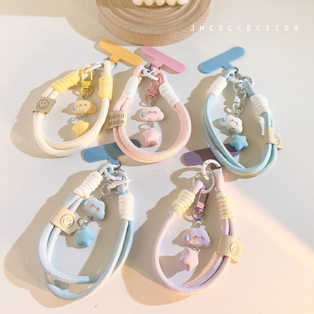 Tali Gantungan Handphone Awan Bintang Phone Strap Lucu Gantungan Kunci Gantungan Tas