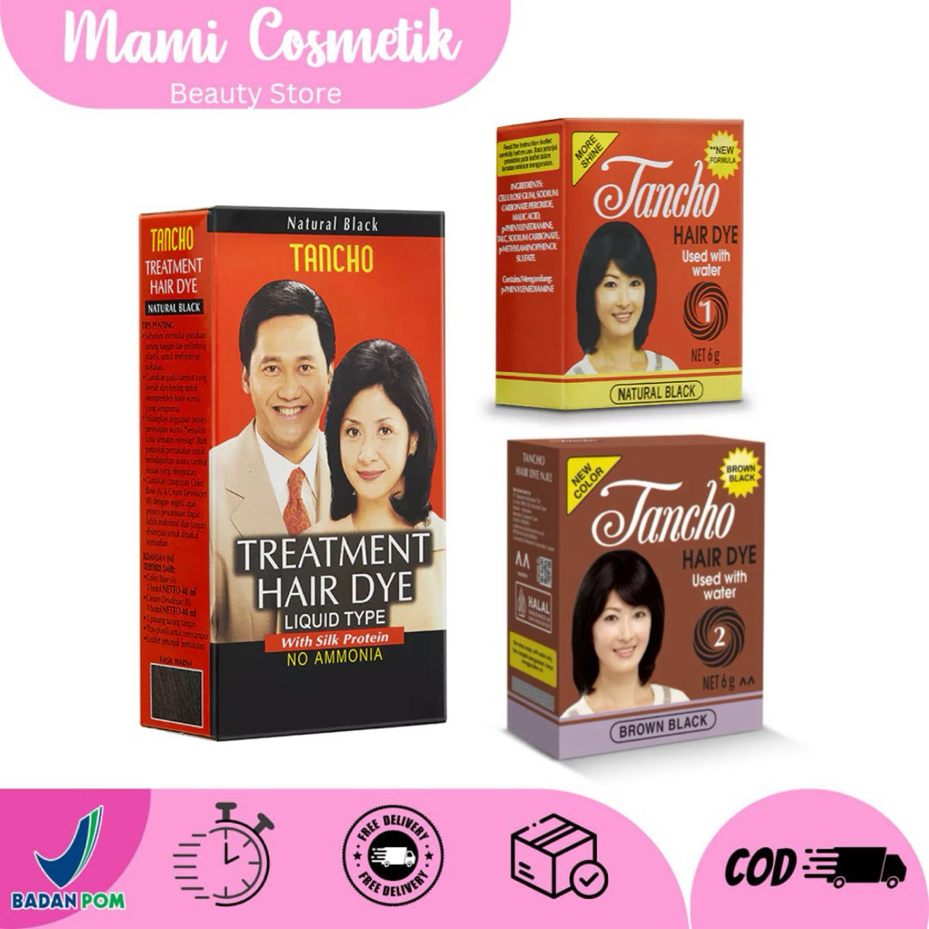 TANCHO Treatment Hair Dye Natural Black | Hair Dye N.01 | Hair Dye N.02