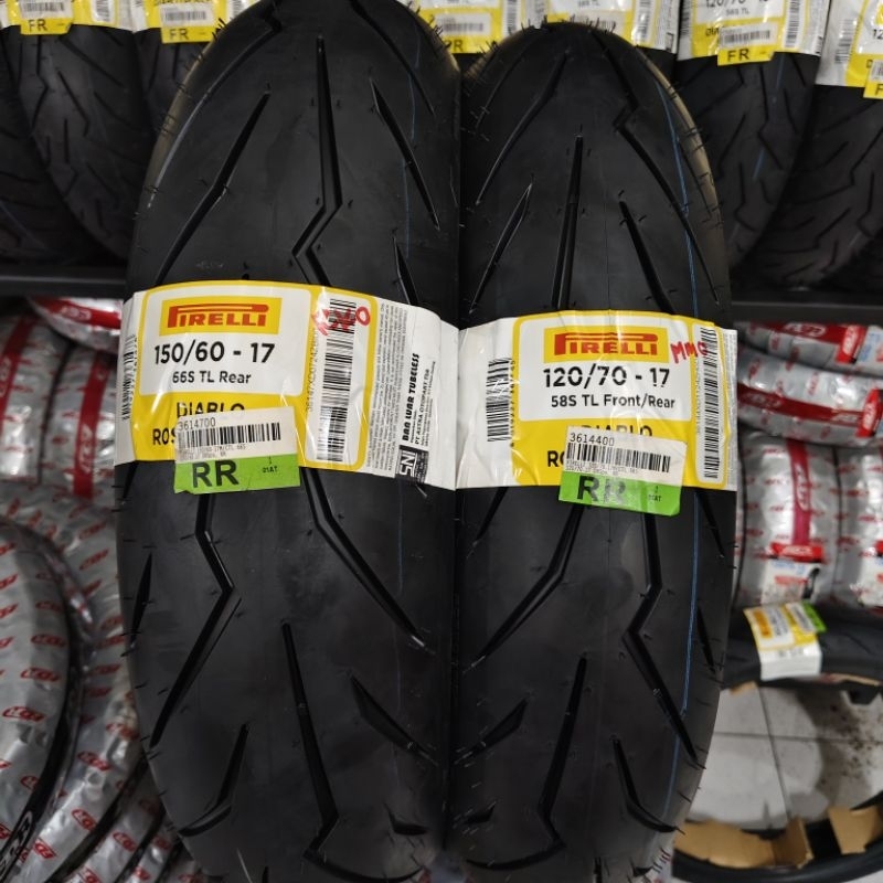 ban pirelli diablo rosso sport 120/70 17 & 150/60 17 depan belakang set