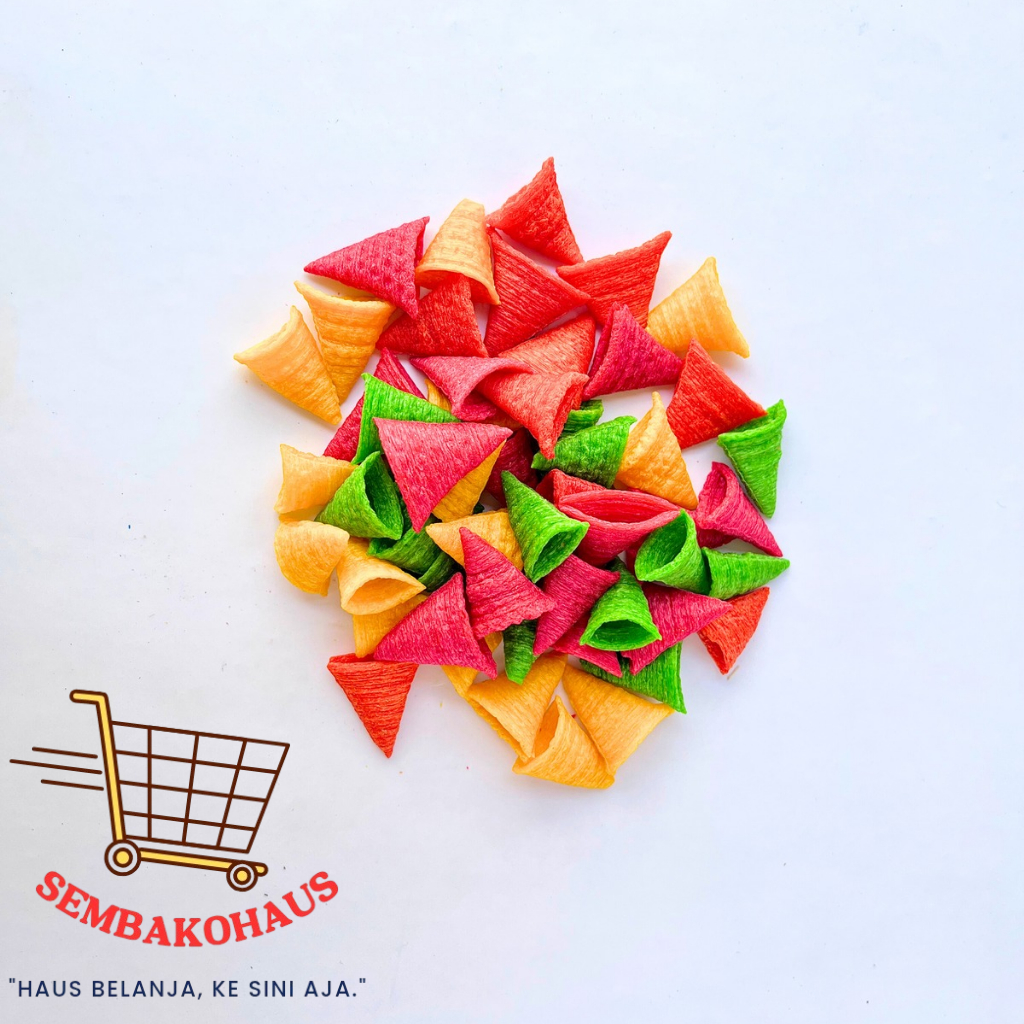 

Kerupuk Terompet / Topi / Cone Warna Warni Mentah