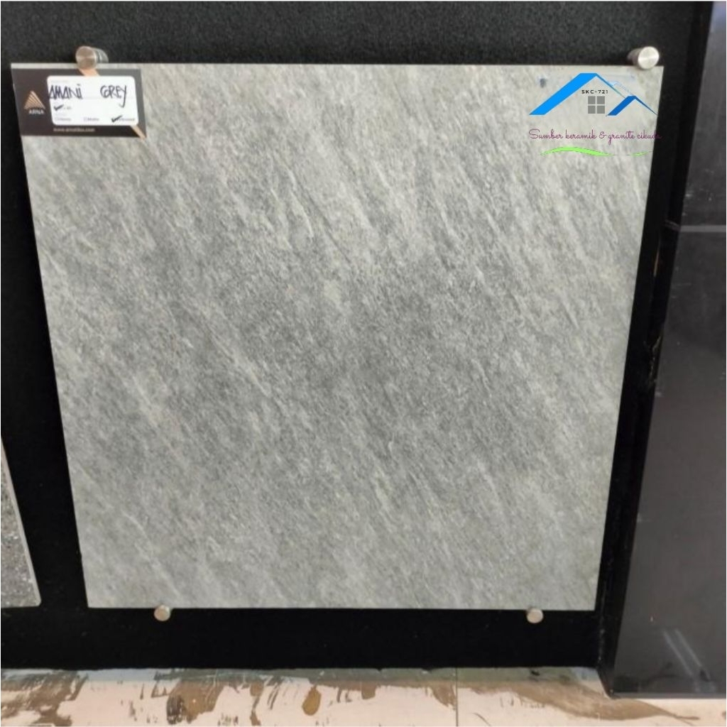PROMO GRANIT 60X60 TEXTURE KASAR TIMBUL UNTUK GARASI KAMAR MANDI | ARNA AMANI GREY LOCAL