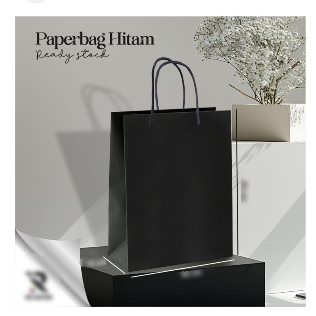 

S (S52) PAPER BAG POLOS WARNA HITAM DAN COKLAT/PAPERBAG SOUVENIR UKURAN BESAR