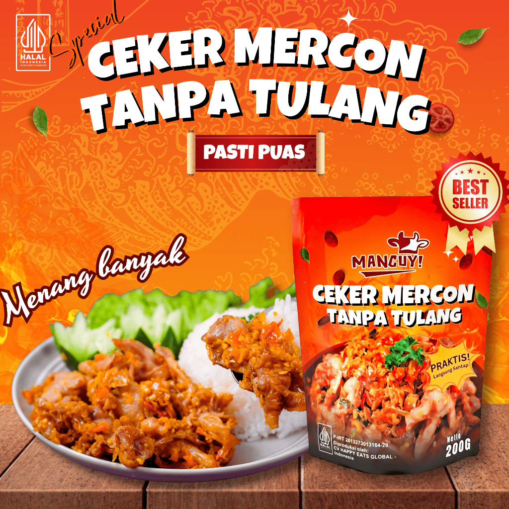 

Mancuy Ceker Mercon Tanpa Tulang - Lauk Siap Saji - Makanan Siap Saji - Lauk Ceker Mercon Tanpa