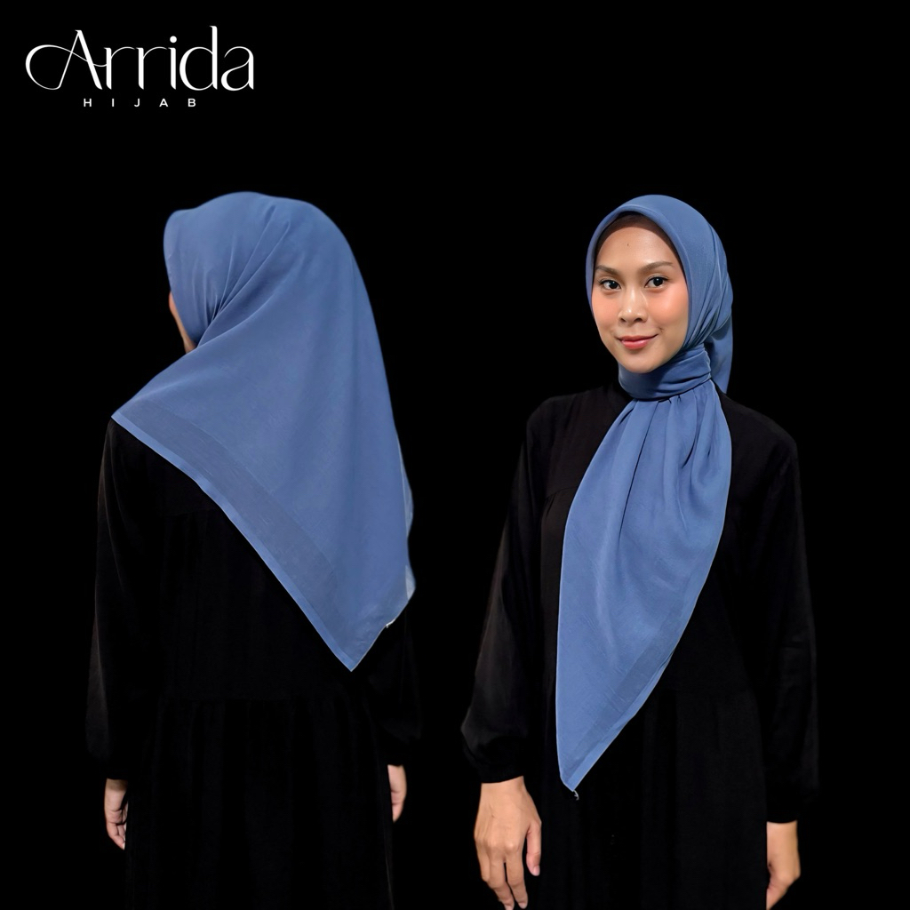 Segiempat Paris Dark Denim 110x110 / Hijab Paris Denim / Segiempat Paris Biru Denim / Jilbab Paris D