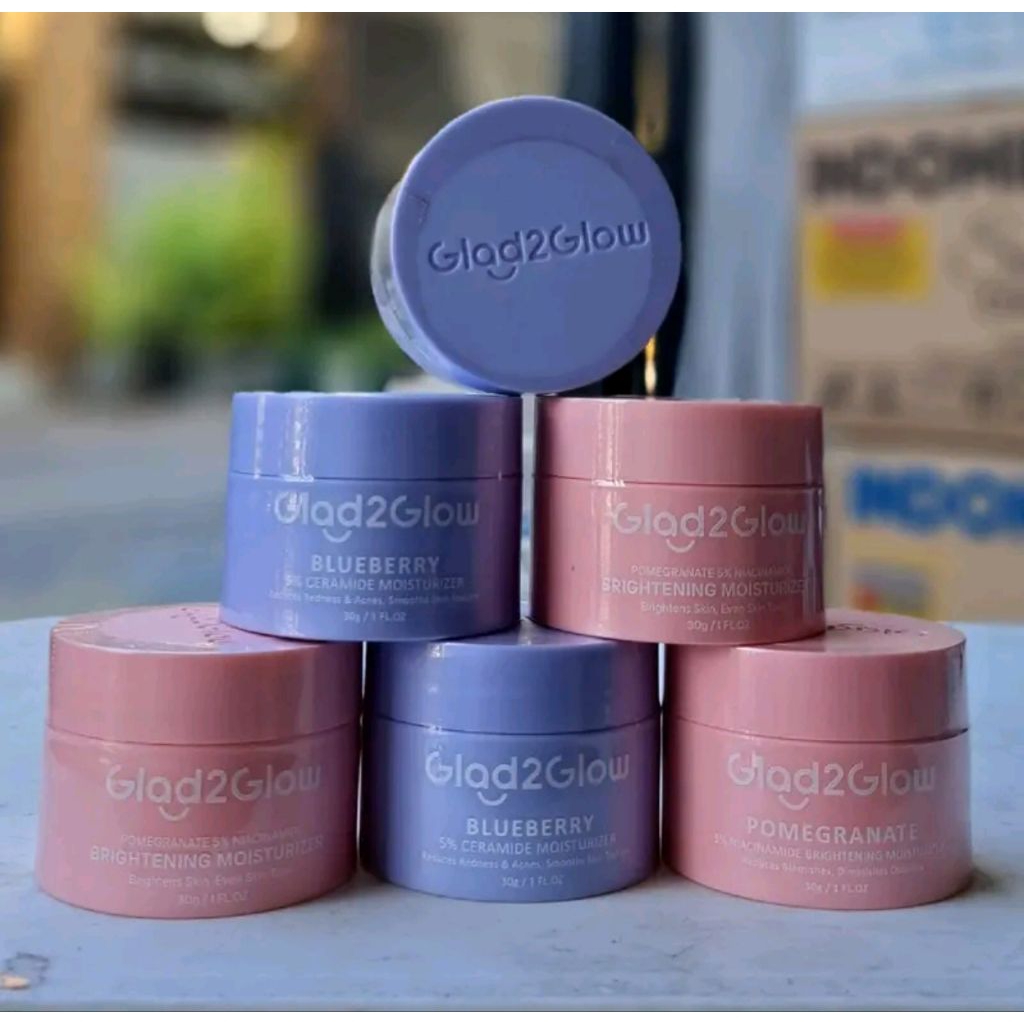 Glad2Glow Moisturizer Retinol 30g / Glad2Glow Moisturizer BlueBerry & Pink 30g  Mencerahkan Pelembab