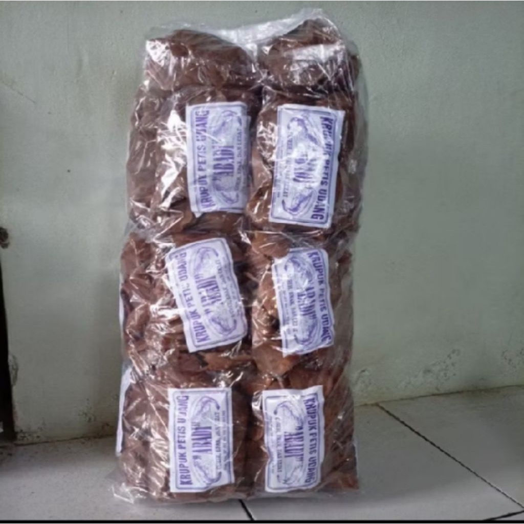 

krupuk petis rasa udang asli original khas Kendal, kemasan 250 gram, renyah paling enak n kriuk kriuk mantul, terdaftar n halal bahan alami, cap Abadi