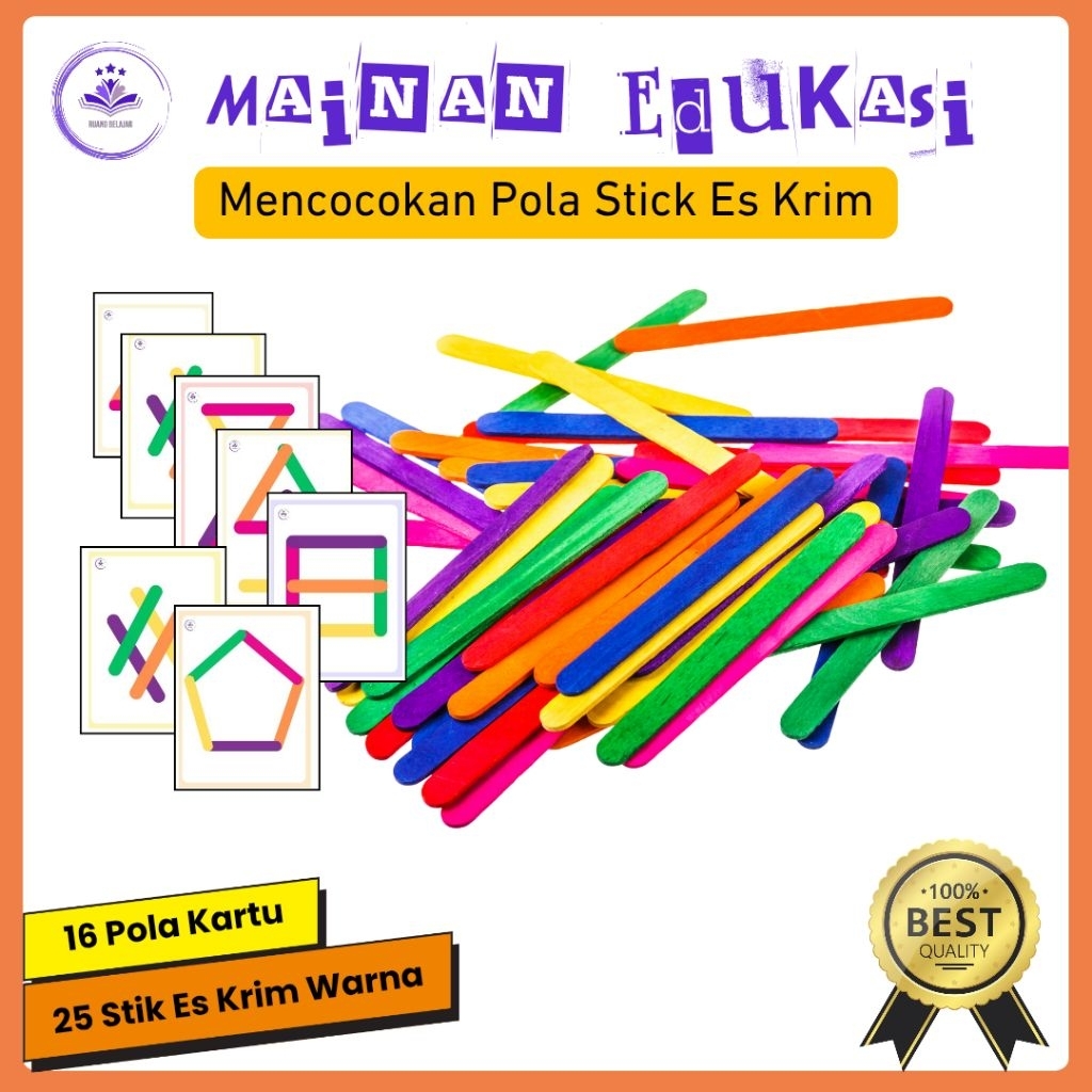 Paket Mencocokan Stik Es Krim/Coding Ice Cream/Mainan Edukasi - Ruang Belajar