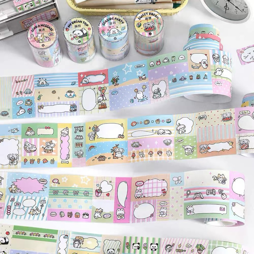 

sticker memo roll bisa di tulis animal panda koala dekorasi journal readystock B3033