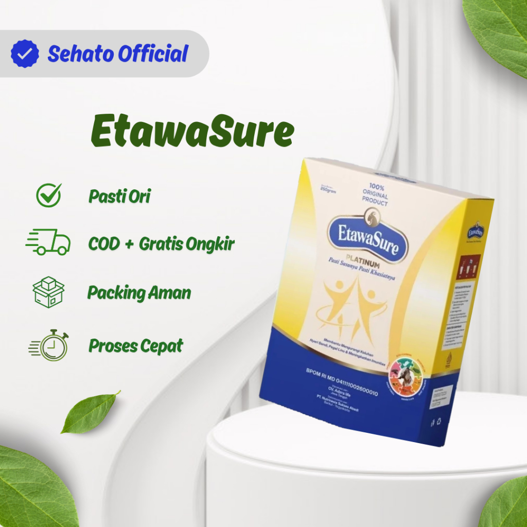 

Etawasure 250gr Original - Susu Kambing Etawa Platinum Asam Urat Nyeri Sendi Pegal Linu