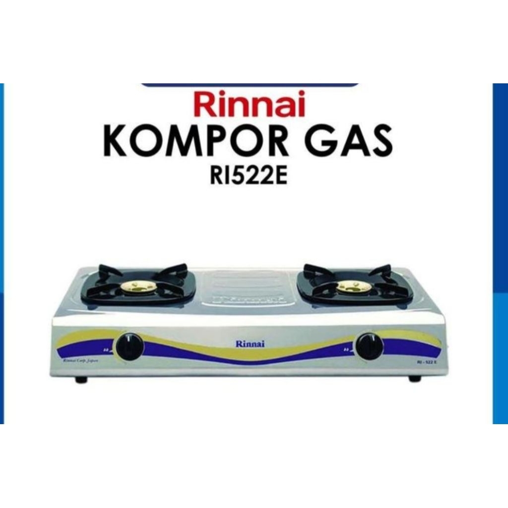 Rinnai Kompor Gas  Ri -522 E Kompor Gas 2 Tungku Stainless Rinnai RI -522 E    RI  522 E