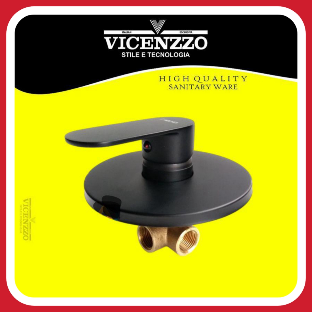 Stop Kran Tanam Shower Kamar Mandi Panas Dingin Keran Air Wall Shower Stainless Warna Hitam