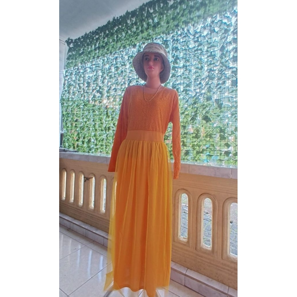 [PL] Dress Brokat Kuning